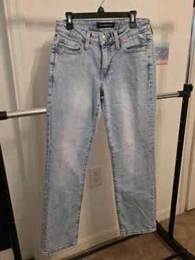 Aeropostale Mid Rise Ankle Straight Jeans Women's Size 0 Regular Light Wash